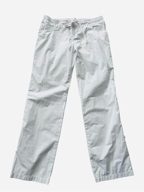 Willow & Clay White 100% Cotton Straight Leg Drawstring Coastal Beach Pants 8